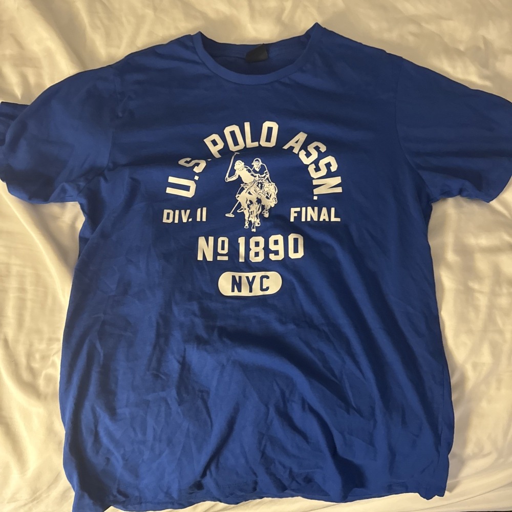 US Polo Assn Mens Graphic T-Shirt Blue Short Sleeve Crewneck‎ NYC No 1890 Size M